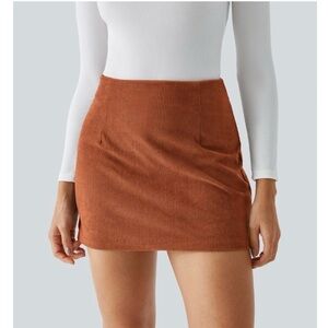 NWT HALARA Corduroy Mini Skirt in Brown